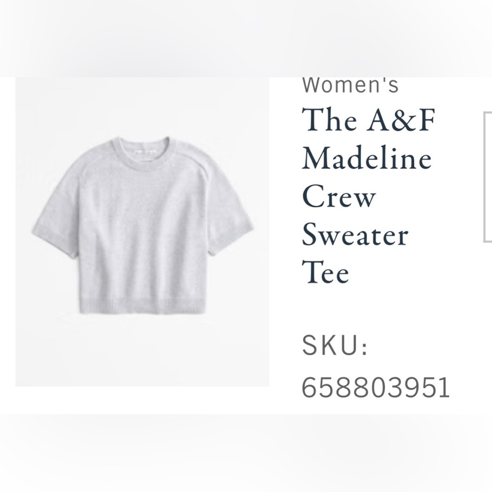 Abercrombie & Fitch Women's Light Gray Crew Neck Sweater